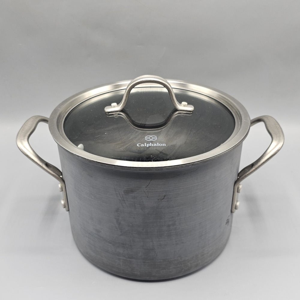 Calphalon Commercial Aluminum Hard Anodized Stockpot 6.5 Quart 8706-1/2 USA